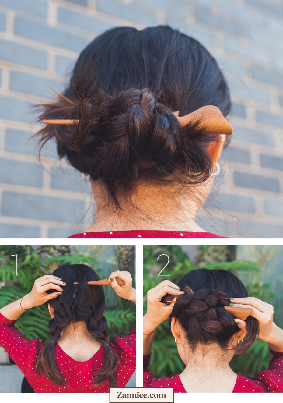 How easy is it to use SAYA's sustainable hair sticks? Here are step-by-step hairstyle tutorials for buns and updos using only a hair stick.  