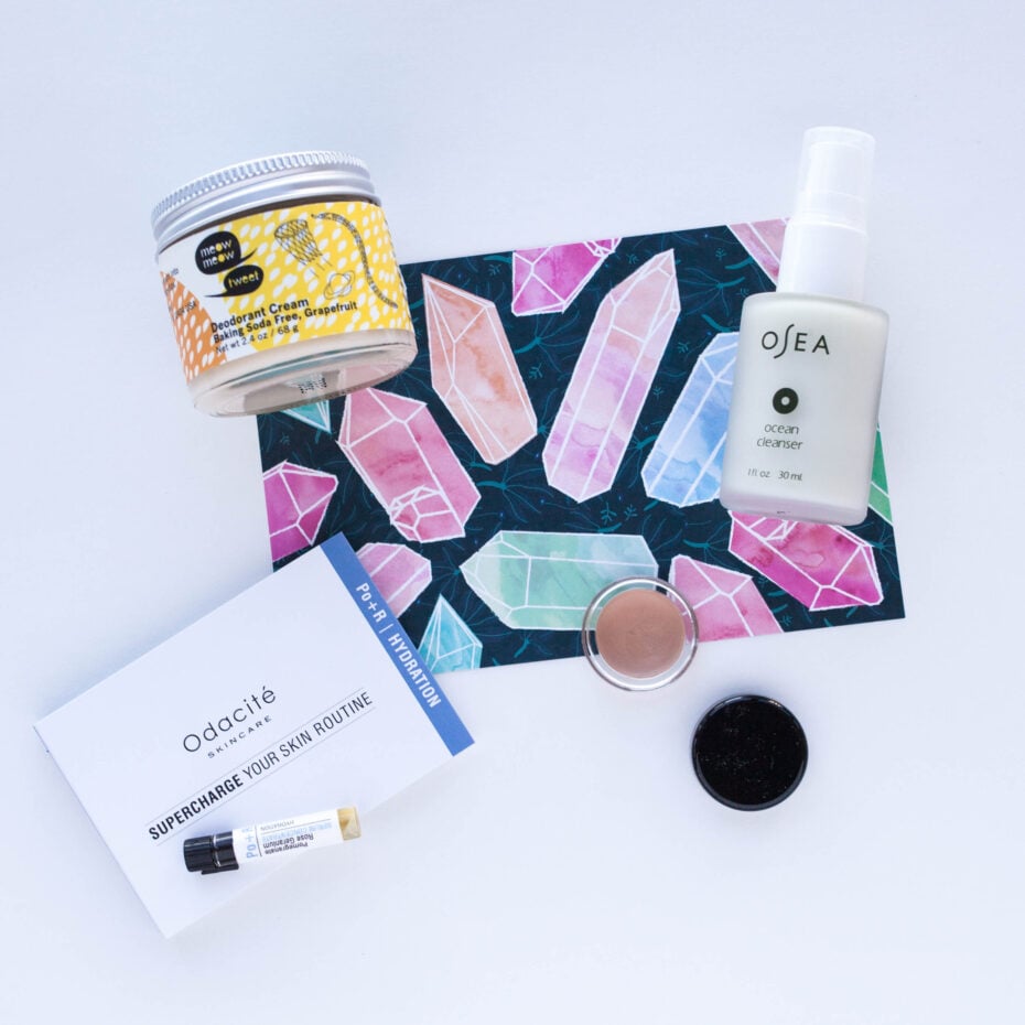 What we received month three subscribing to Petit Vour's Monthly Beauty Box.
